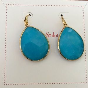 Stella & Dot turquoise & gold dangle earrings!!